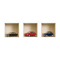 Виниловый съемный набор из 3-х черно-синих и красных автомобилей 3D стикер стены